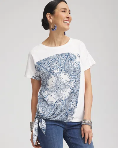 Chico's Handkerchief Side-tie Front Tee In White Size 20/22 |  In Alabaster
