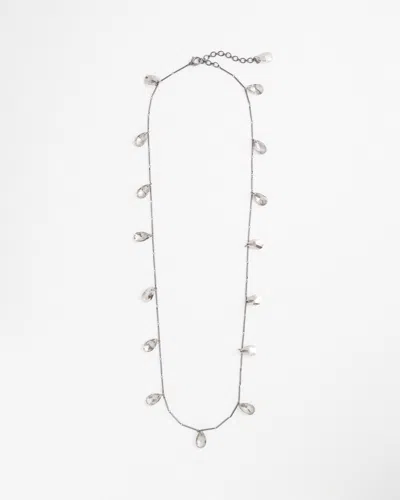 Chico's Hematite Teardrop Long Necklace |