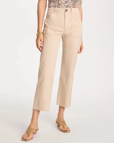 Chico's High Hem Straight Crop Pants In Light Nude In Brown