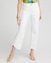 CHICO'S HIGH RISE DOLPHIN HEM CROPPED JEANS IN WHITE SIZE 20/22 | CHICO'S