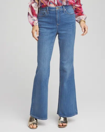 Chico's High Rise Flare Jeans In Freya Indigo Size 14 |