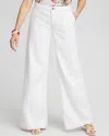 CHICO'S HIGH RISE PALAZZO JEANS IN WHITE SIZE 16P/18P | CHICO'S