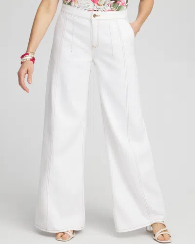 Chico's High Rise Palazzo Jeans In White Size 10 |