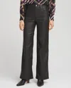 Chico's High Rise Wide Leg Coated Denim Jeans In Black