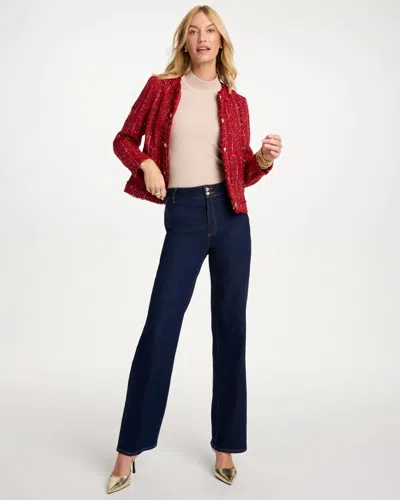 Chico's High-rise Trouser Jeans In Kaiser Rinse In Blue