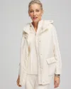 Chico's Hooded Sherpa Vest In English Cream Size Large |  Zenergy In English Cream