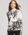 Chico's Houndstooth Mockneck Sweater In Cream