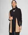 Chico's Intarsia Colorblock Cardigan Sweater In Black Size 16/18 |  In Black