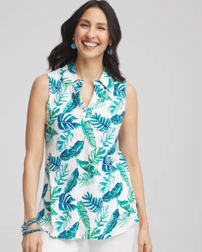 Chico's Island Sleeveless Collared Tunic In White