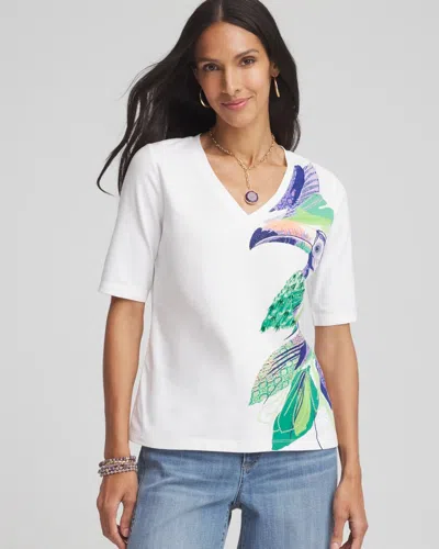 Chico's Island V-neck Perfect Tee In White