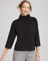Chico's Jacquard Cozy Turtleneck In Black In Black