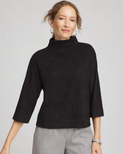 Chico's Jacquard Cozy Turtleneck In Black
