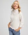 Chico's Jacquard Cozy Turtleneck In Cream