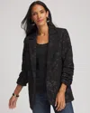 Chico's Jacquard Floral Blazer In Black In Black
