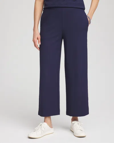 Chico's Jacquard Knit Cropped Pants In Blue Size 20/22 |  Zenergy Activewear In Passport Blue
