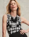 Chico's Jacquard Sleeveless Pullover In Black Size 16/18 |  In Black