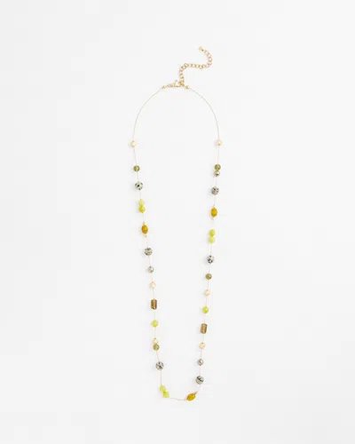 Chico's Jasper & Jade Stone Necklace |  In Yellow