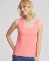 Chico's Jersey Knit Square-neck Tank In Siesta Rose
