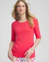 CHICO'S JEWEL NECK TEE IN WATERMELON PUNCH SIZE 4/6 | CHICO'S