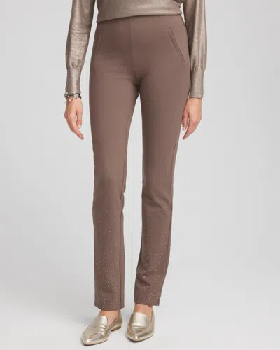 Chico's Juliet Embellished Pants In Warm Mocha Size 12 |