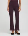 Chico's Juliet Feathered Flared Cropped Pants In Night Bloom In Purple