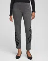 Chico's Juliet Flocked Menswear Ankle Pants In Black Size 10 |  In Black