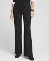 CHICO'S JULIET FLOCKED TROUSER PANTS IN BLACK SIZE 16 | CHICO'S