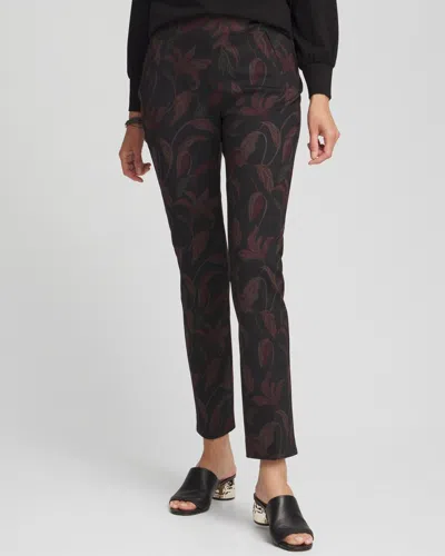 Chico's Juliet Floral Ankle Pants In Black Size 16 |