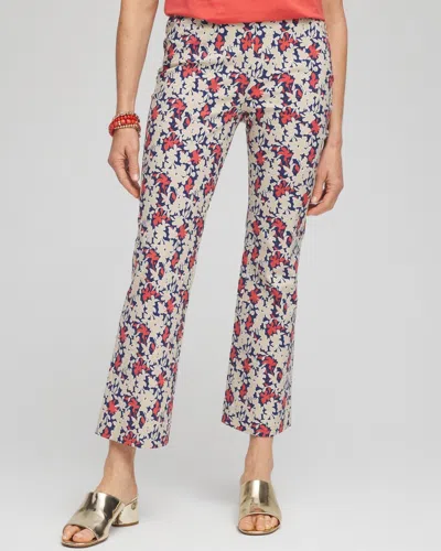 Chico's Juliet Floral Kick Flare Pants In Blue Size 18 |  In Navy Blue