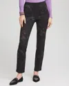 Chico's Juliet Floral Ankle Pants In Black Size 10 |  In Black