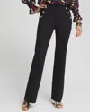 CHICO'S JULIET PONTE BUTTON DETAIL FLARE PANTS IN BLACK SIZE 0/2 | CHICO'S