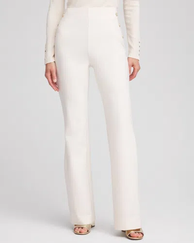 Chico's Juliet Ponte Button Detail Flare Pants In English Cream