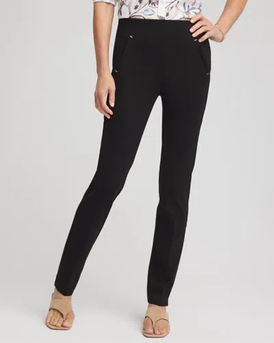 Chico's Juliet Ponte Trim Detail Pants In Black Size 18 |