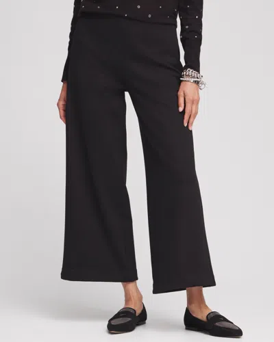 Chico's Juliet Ponte Wide Leg Cropped Pants In Black Size 16/18 |