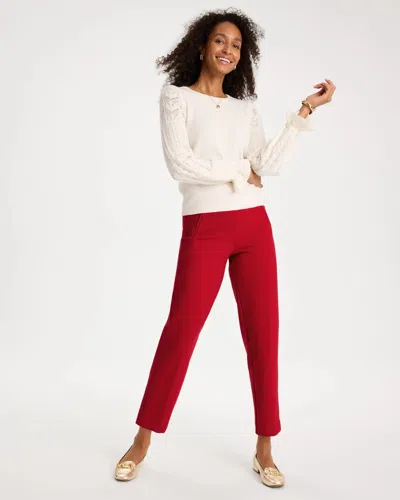 Chico's Juliet Relaxed Tapered Ankle Pants In Carmine Red