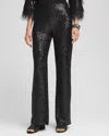 Chico's Juliet Sequin Relaxed Straight Leg Pants In Black Size 0/2 |  In Black
