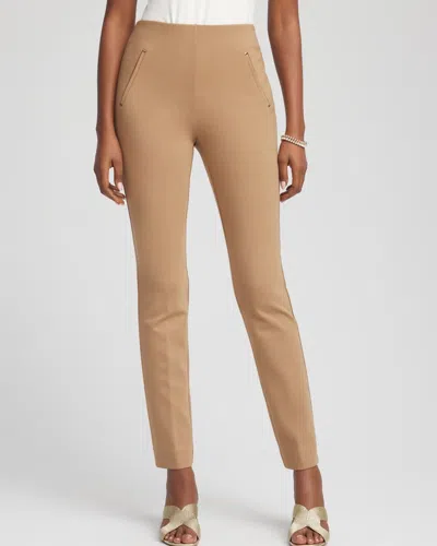 CHICO'S JULIET SLIM ANKLE PANTS IN CARAMEL APPLE