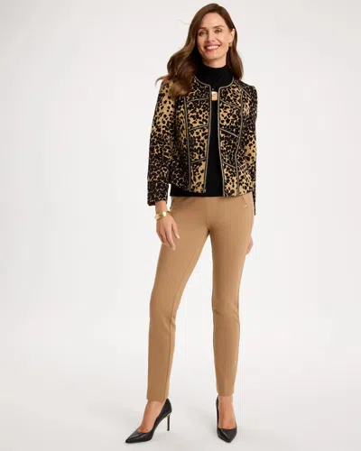 Chico's Juliet Slim Trim Detail Ankle Pants In Toffee Tan In Brown
