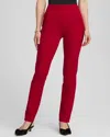 Chico's Juliet Slim Trim Detail Pants In Carmine Red In Red