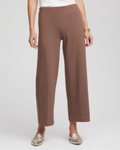 Chico's Juliet Slim Wide-leg Cropped Pants In Dried Mushroom In Brown
