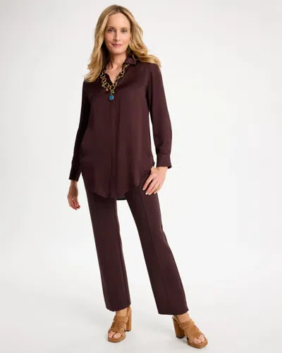 Chico's Juliet Straight Ankle Pants In Bitter Chocolate In Burgundy