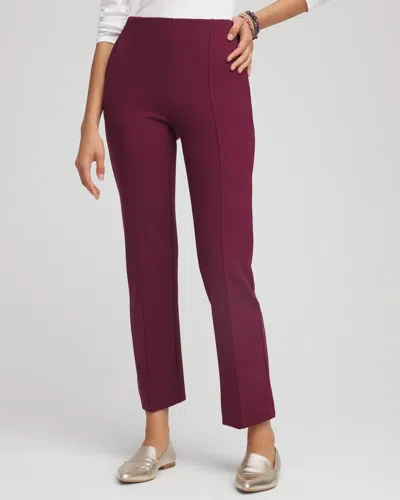 Chico's Juliet Straight Ankle Pants In Deep Chianti In Burgundy