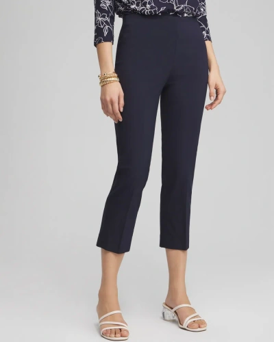 Chico's Juliet Straight Cropped Pants In Blue Size 14 |  In Dark Blue