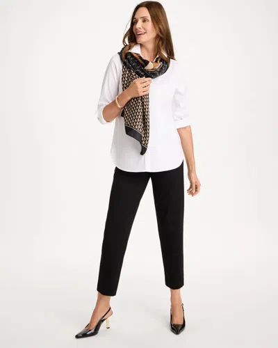 Chico's Juliet Striped Tapered Ankle Pants In Black