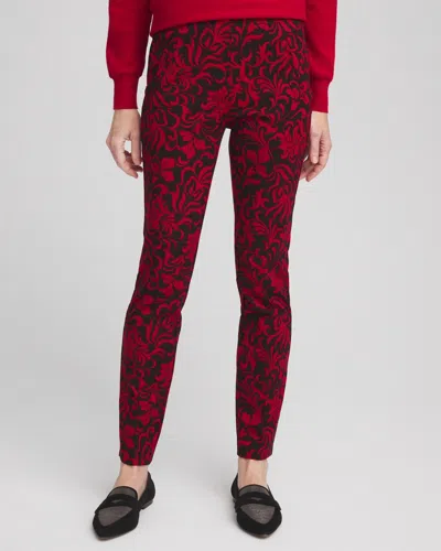 Chico's Juliet Swirl Print Ankle Pants In Black Size 14 |