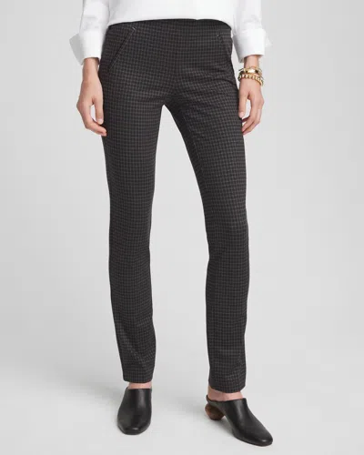 Chico's Juliet Tonal Check Pants In Black Size 14 |