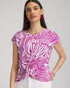 Chico's Jungle Inverted Knot Front Tee In Purple Size 20/22 |  In African Violet
