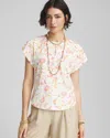 Chico's Keyhole-neck Tee In White Size 12/14 |  In Alabaster