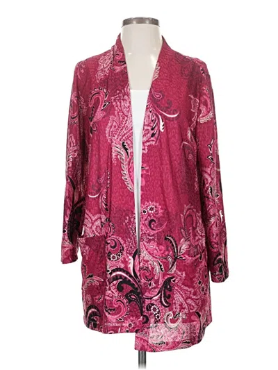 Pre-owned Chico's Kimono In Burgundy