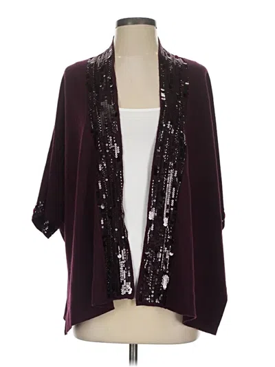 Pre-owned Chico's Kimono In Burgundy